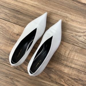 Celine white leather heels size 37.5